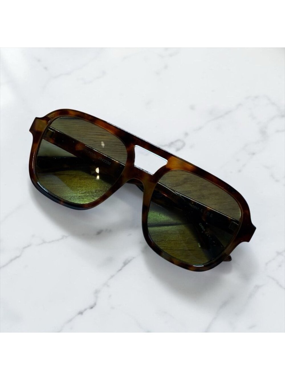 AIRE Oversized Tortoise Shell Sunglasses Square Cutout Bridge Retro Chic UV
